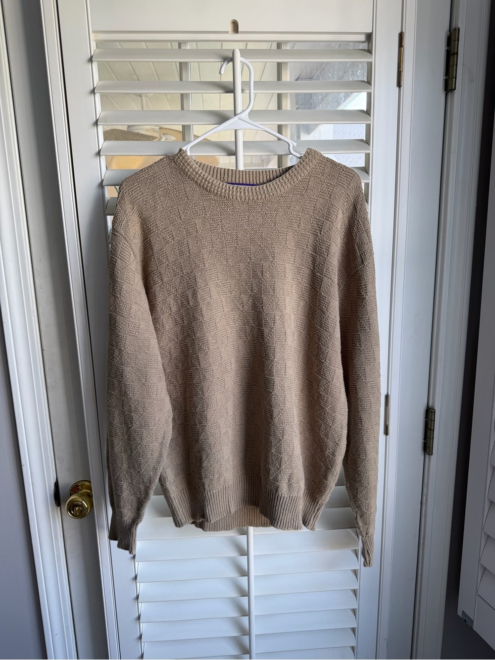 Vintage 90s Shenandoah Sand Textured Knit Crewneck Sweater Medium